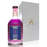 CONDE LUMAR Violet Premium Gin mit Geschenkverpackung - Black Brombeeren & Blaubeeren - 23 Karat Blattgold - Geschenkidee Männer & Frauen - Premium Liqueur mit Goldzertifikat 40% Vol 70 cl