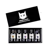 Böser Kater Gin Tasting-Set | Hochwertige Geschenkbox | 5 spannende Sorten je 100ml Gin | Gin-Tasting zuhause für bis zu 5 Personen | Perfekte Geschenkidee | Handgemacht mit kleiner Auflage