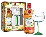 Tanqueray Flor De Sevilla Destillierter Gin | mit Orangengeschmack | in Geschenkverpackung | mit gratis Copa-Glas | handgefertigt in England | 41,3% vol | 700ml Einzelflasche |